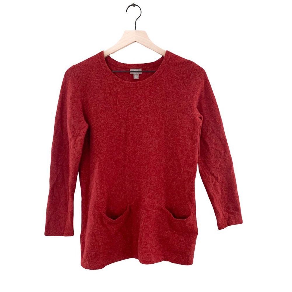 J. Jill Red Wool + Cashmere Sweater